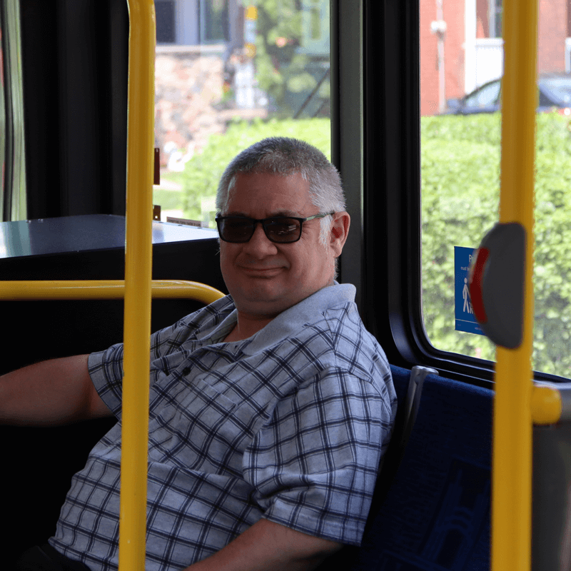 Robert comfortably and confidently rides Hamilton Transit buses to get wherever he needs to go.